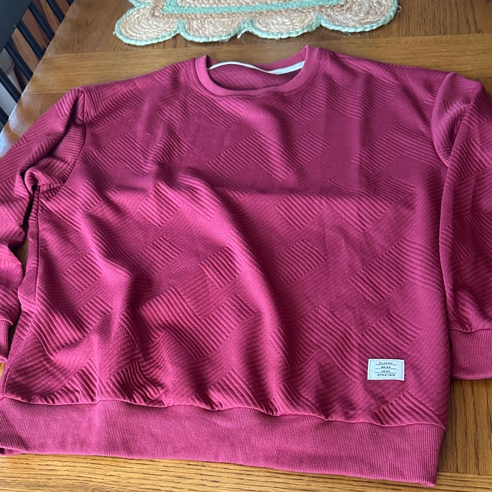 Textured burgundy Sweatshirt